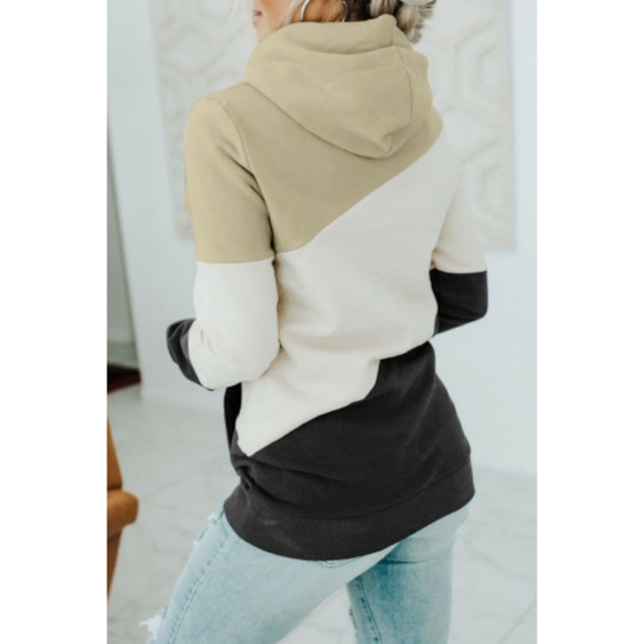 🤍LAST ONE Colorblock Pocketed Casual Hoodie - Picture 2 of 4